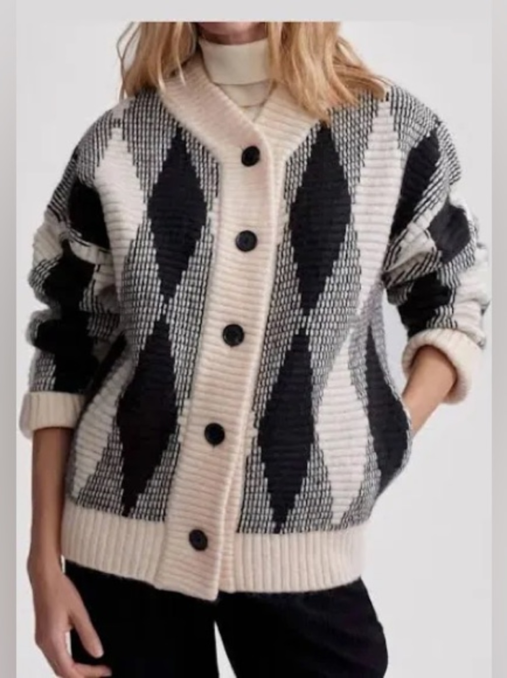 Varley Nancy Wool Blend Jacquard Knit Sweater Jacket
Size M - Picture 10 of 13